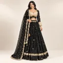 Noor — Black & Gold Mirror-Work Lehenga Set