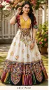 Premium Multicolor Gujarati Mirror Work Garba Lehenga Set