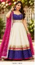 Ivory & Royal Purple Mirror Work Lehenga with Pink Dupatta