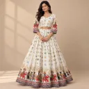 Rajyatra — Ivory Procession-Print Lehenga Set