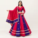 Rangdeep — Red & Violet Mirror-Accent Panelled Lehenga Set