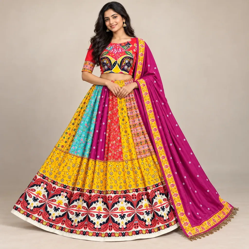 Rangmala — Yellow & Multicolour Printed Lehenga Set
